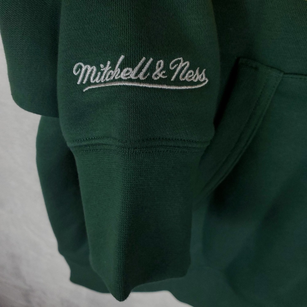 Green Bay Packers Mitchell & Ness Large Hoodie Script Logo Green Gray Yellow NWT - Picture 5 of 8